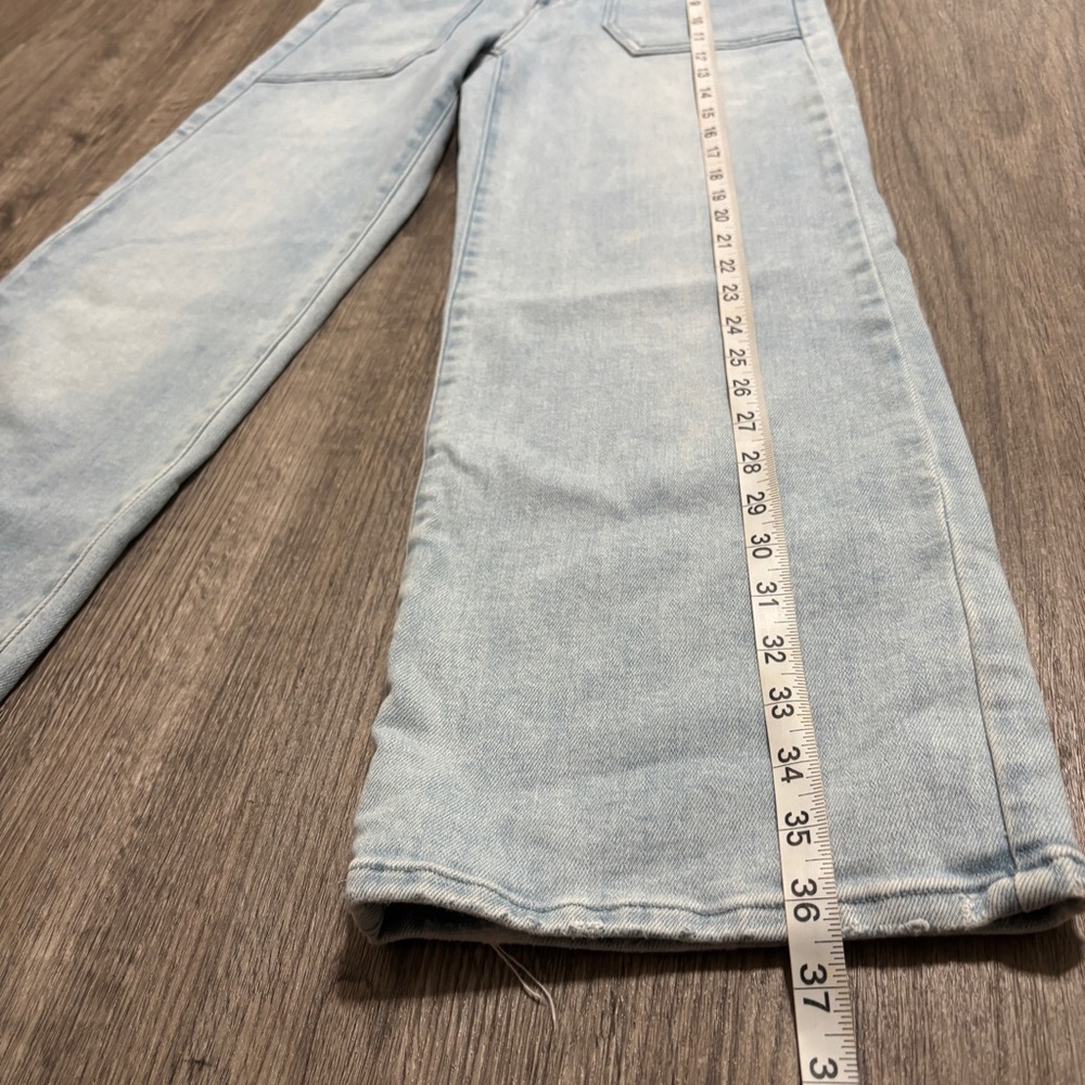 Just Black Denim Jeans Women Size 24 Light Wash High Rise Wide Leg Raw Hem USA - Picture 8 of 10